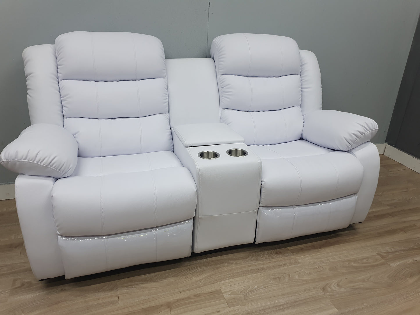 Full Euro Leather 2 Seater Cinema Recliner Couch - Sofa