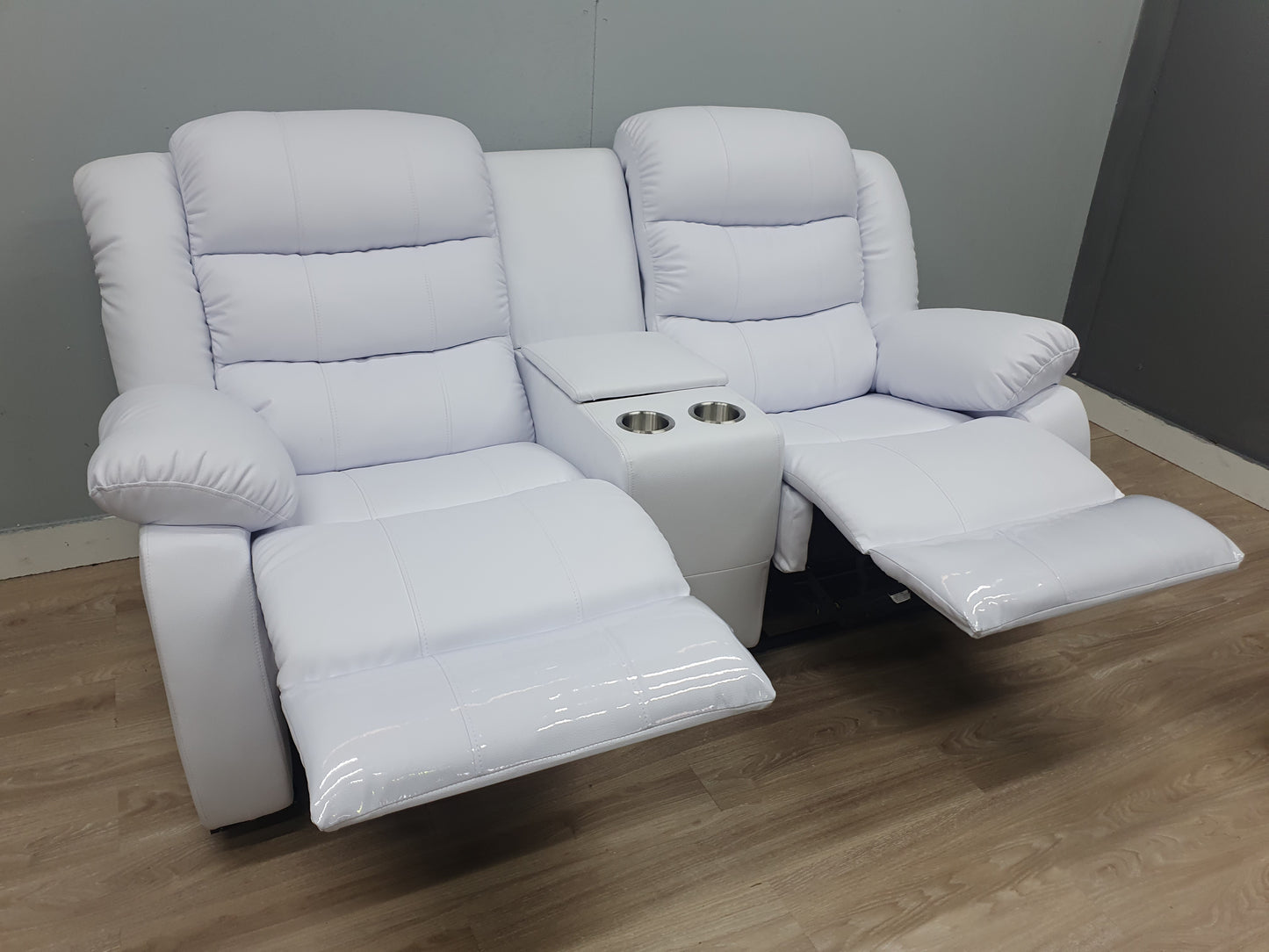 Full Euro Leather 2 Seater Cinema Recliner Couch - Sofa