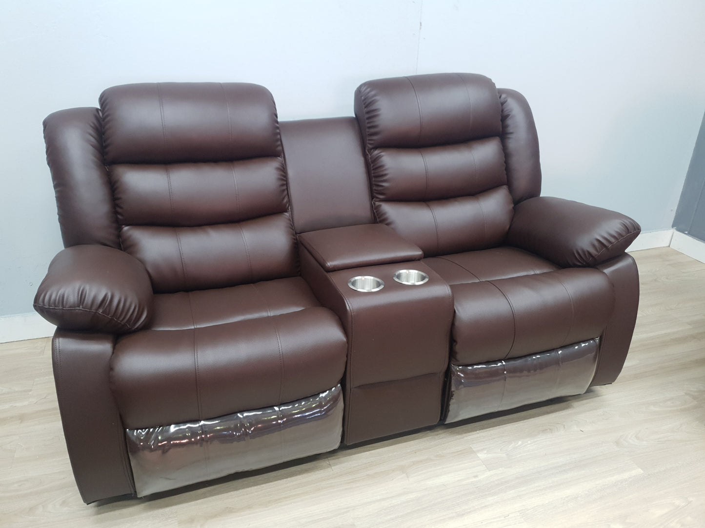 Full Euro Leather 2 Seater Cinema Recliner Couch - Sofa