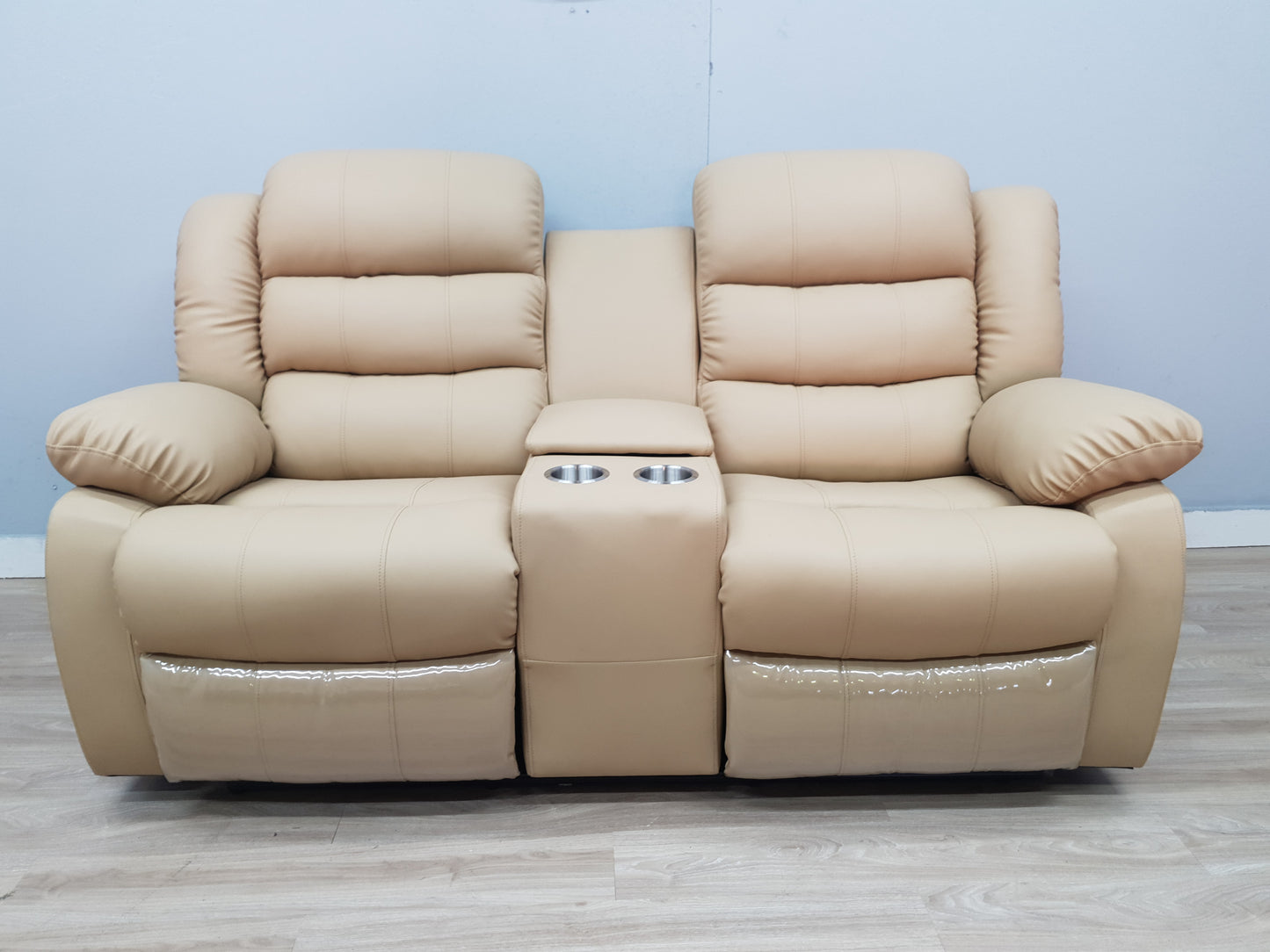 Full Euro Leather 2 Seater Cinema Recliner Couch - Sofa