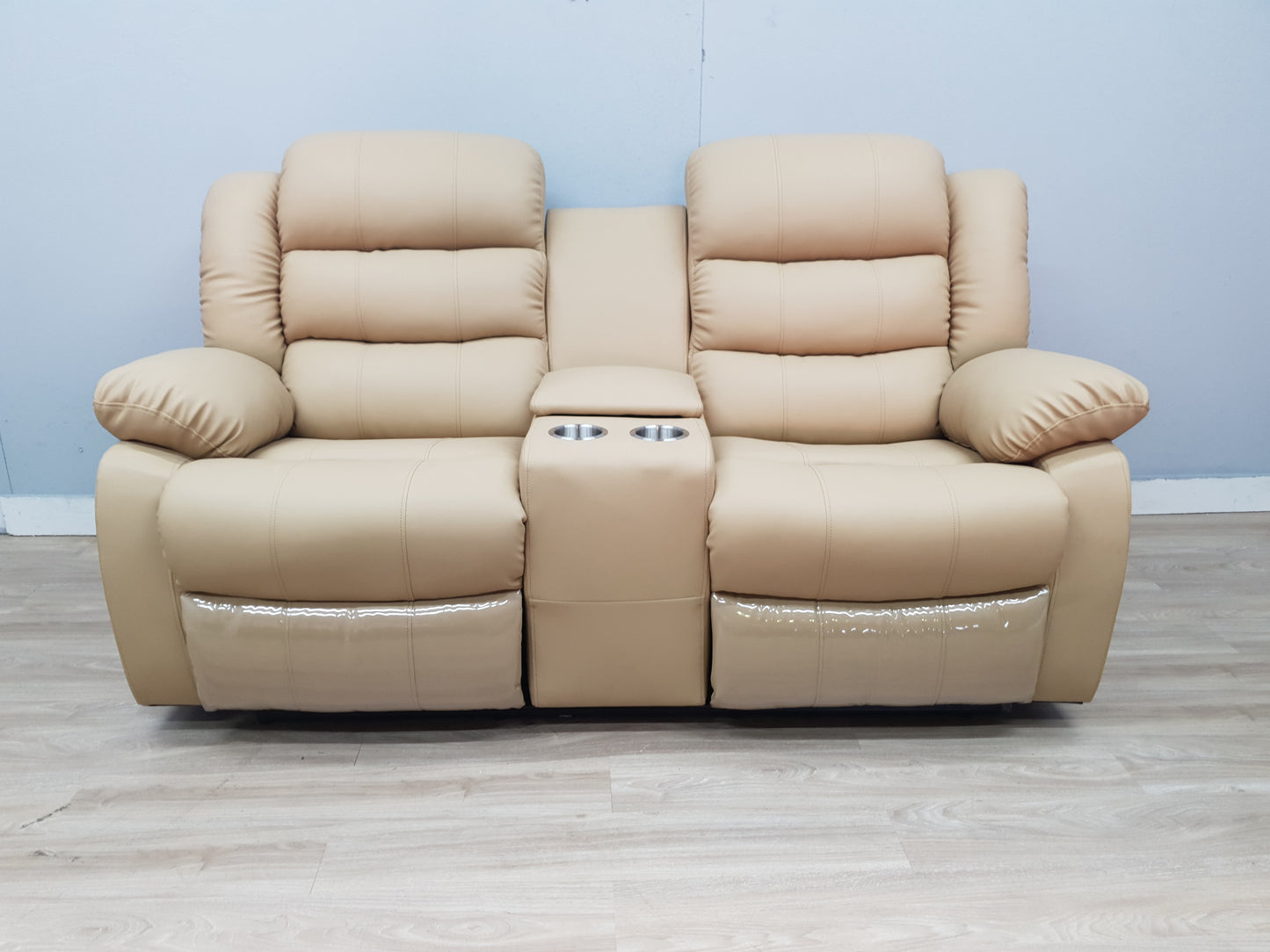 Full Euro Leather 6 Seater Recliner Sofa Couch Set