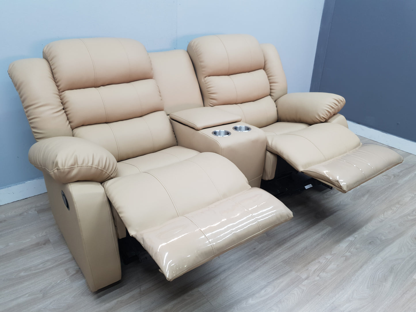 Full Euro Leather 2 Seater Cinema Recliner Couch - Sofa