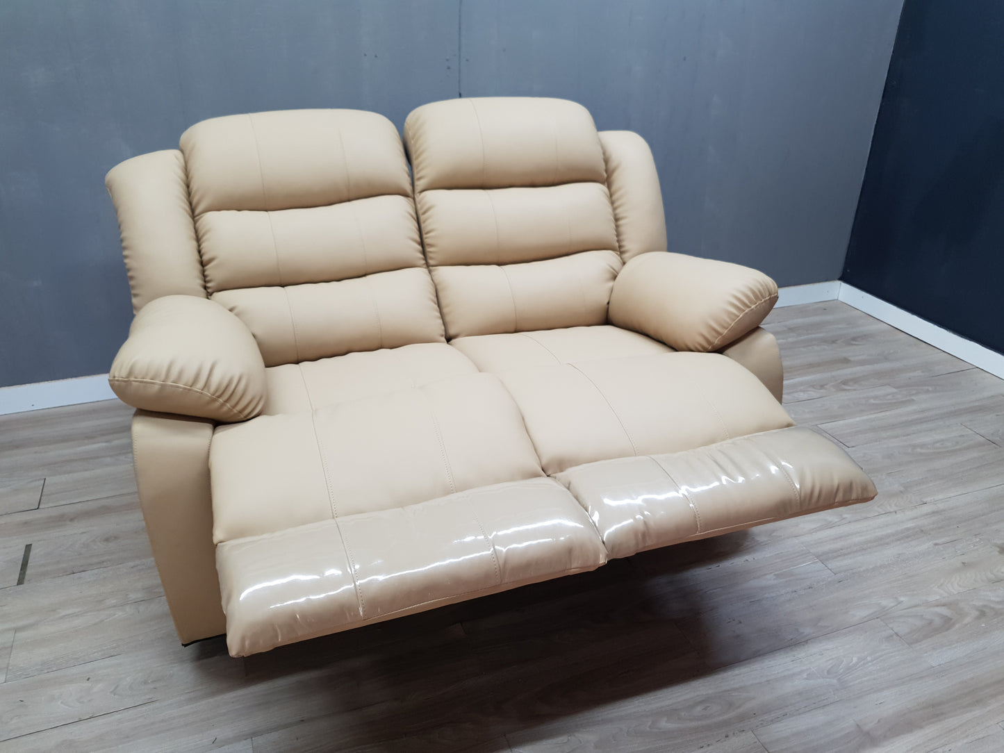 Full Euro Leather 2 Seater Recliner Couch - Sofa