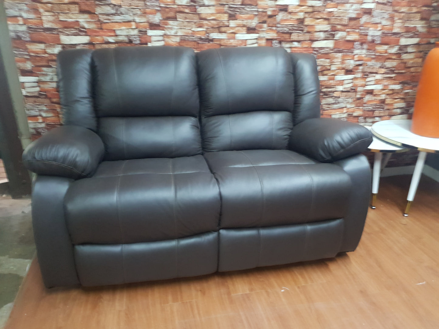 Full Euro Leather 2 Seater Recliner Couch - Sofa