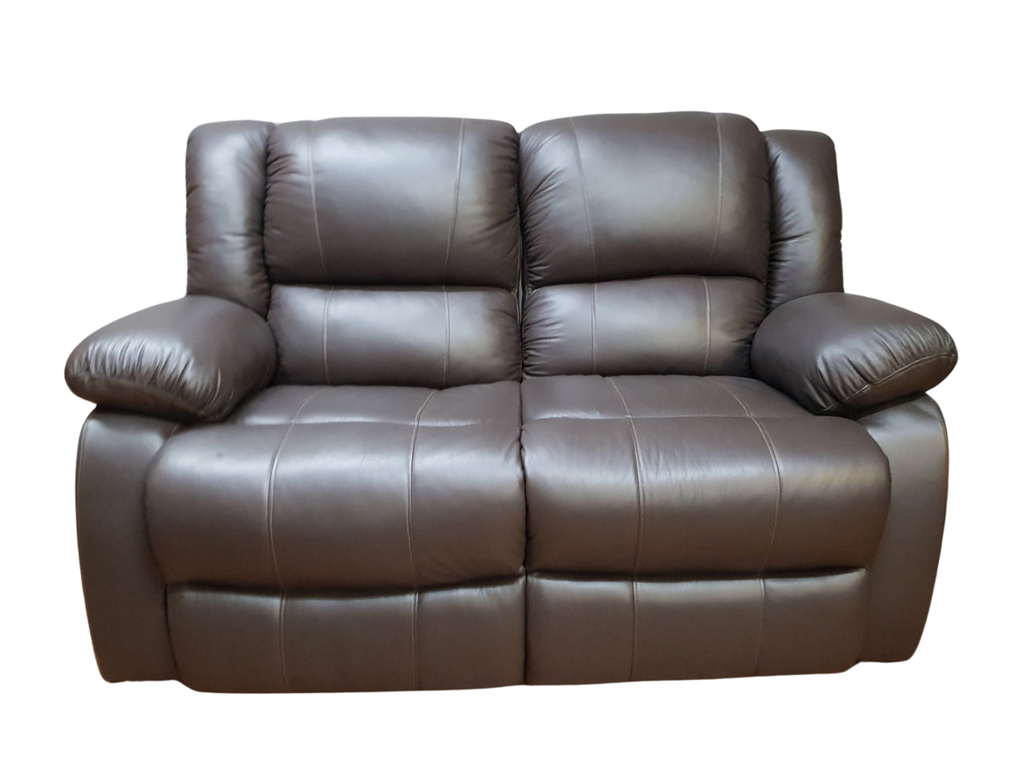 Full Euro Leather 2 Seater Recliner Couch - Sofa