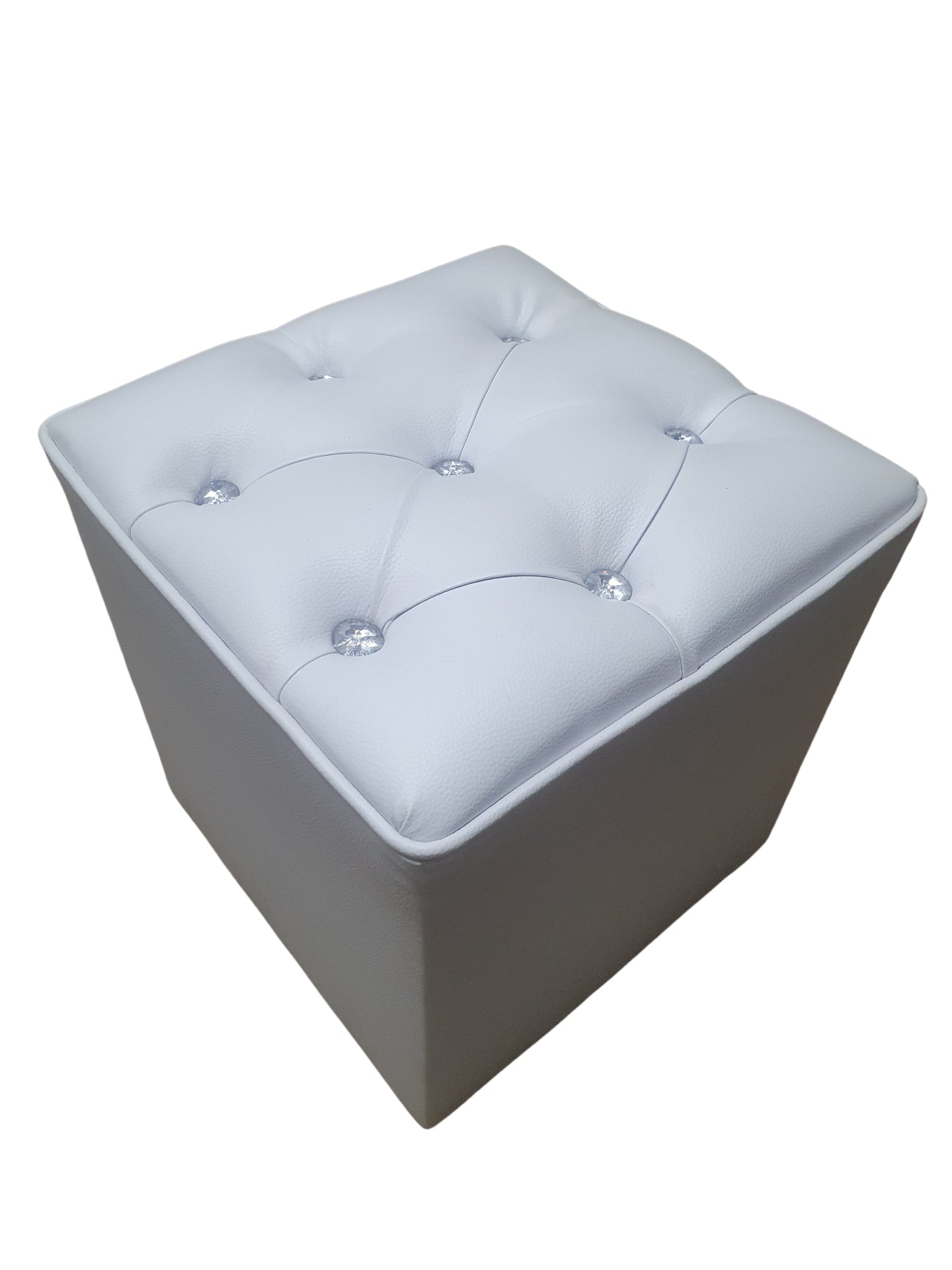 Full Euro Leather Diamond Button Ottoman