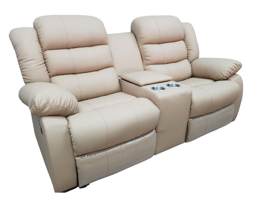 Full Euro Leather 2 Seater Cinema Recliner Couch - Sofa