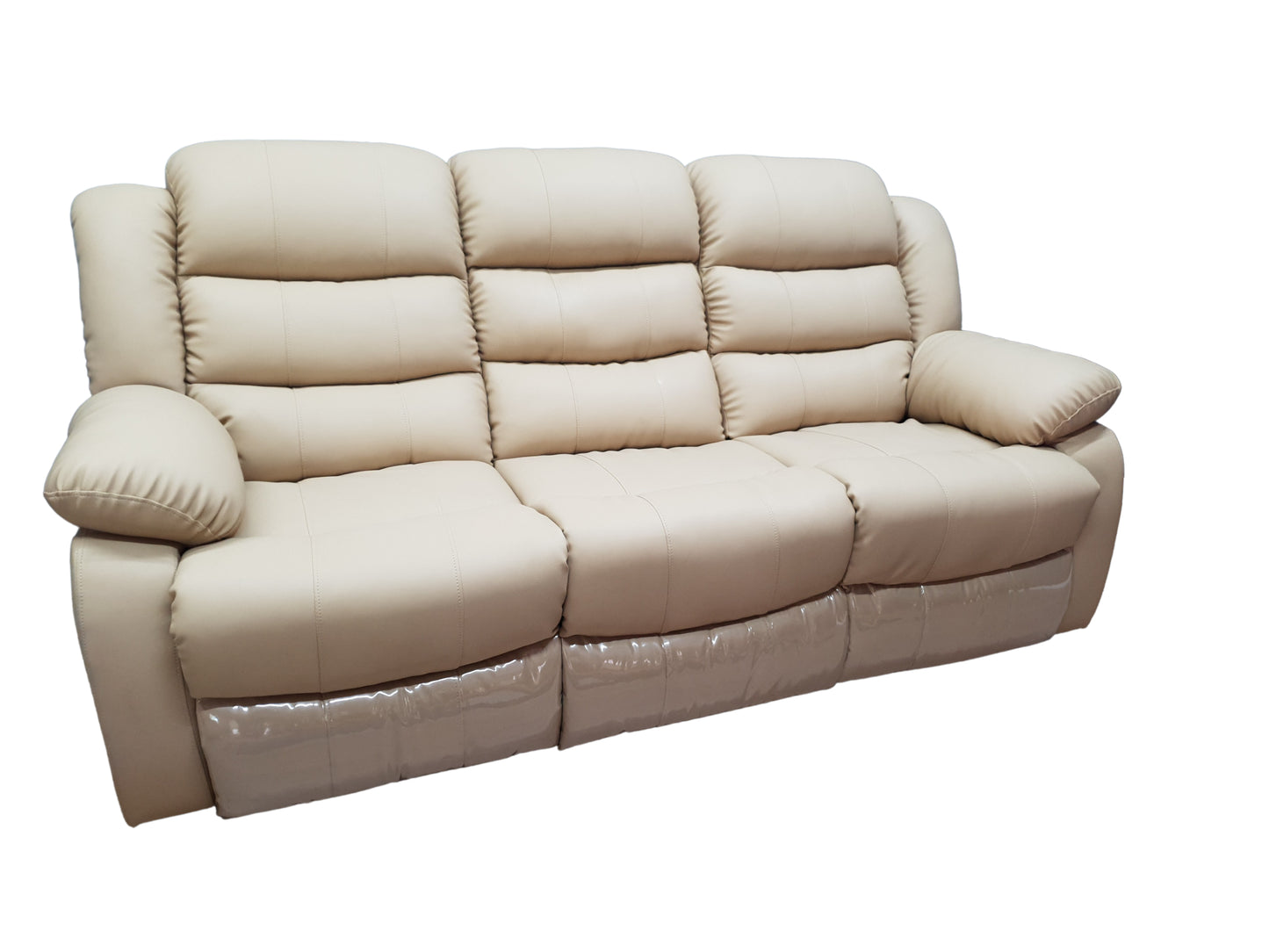 Full Euro Leather 6 Seater Recliner Sofa Couch Set