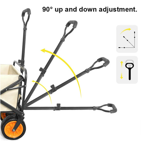 Foldable Outdoor Camping Beach Trolley With Adjustable Handle HS-53