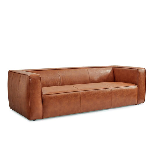 Jenna Leather Square Arm Sofa