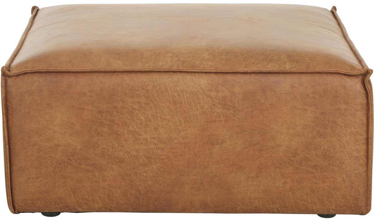 Contemporary Euro Leather Watson Ottoman