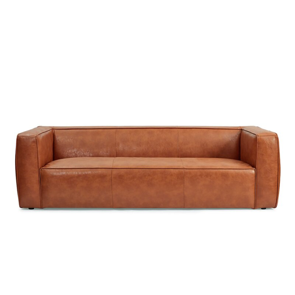 Jenna Leather Square Arm Sofa