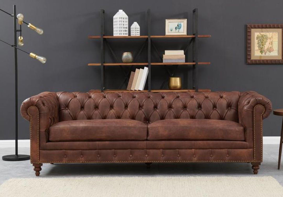 Chesterfield Genuine Leather 3 Seater Sofa