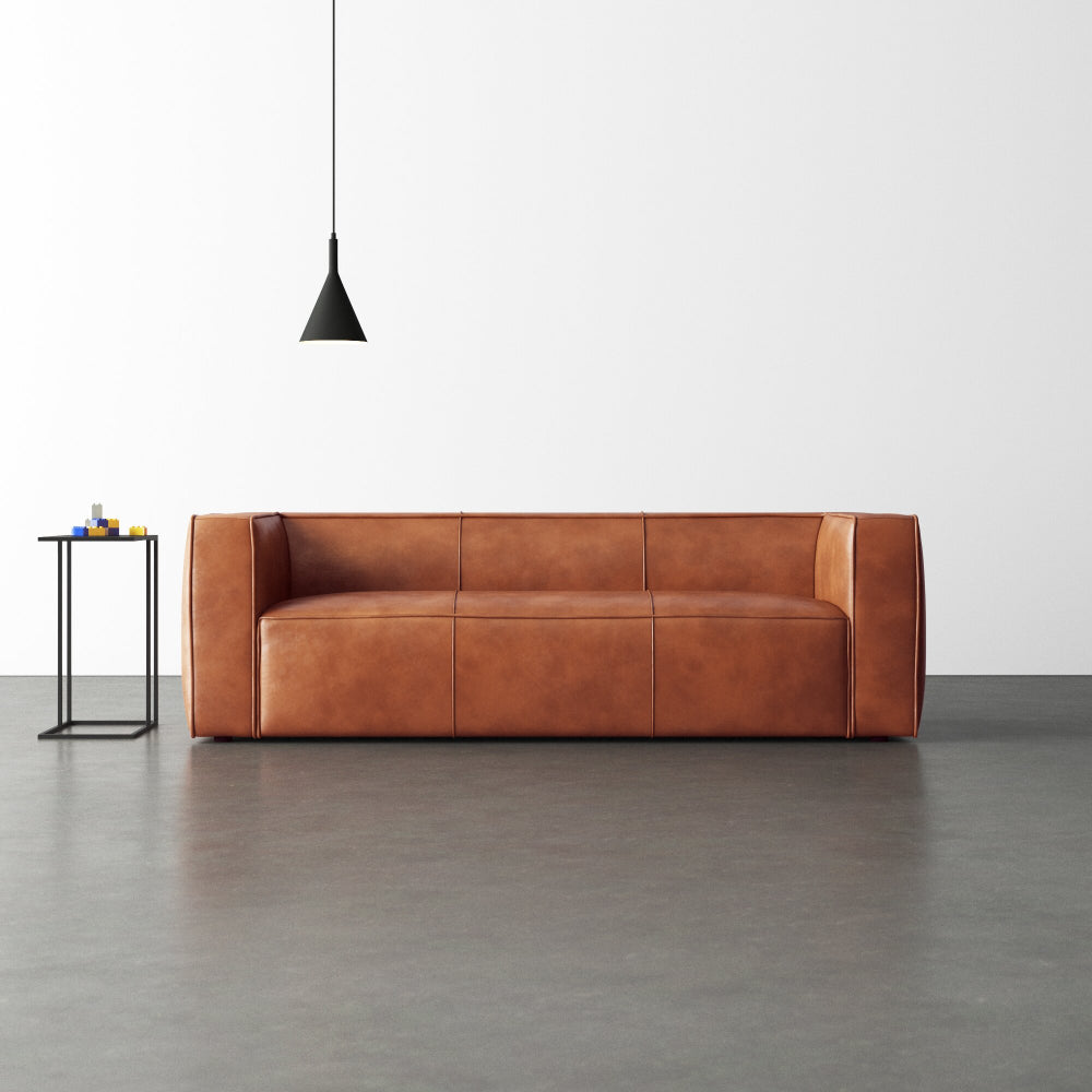 Jenna Leather Square Arm Sofa