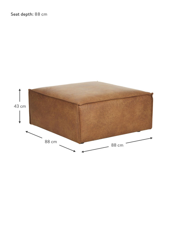 Contemporary Euro Leather Watson Ottoman