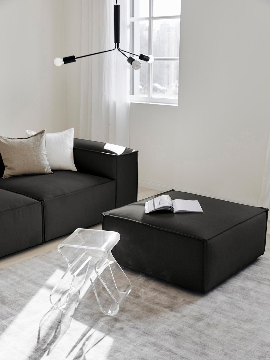 Contemporary Euro Leather Watson Ottoman