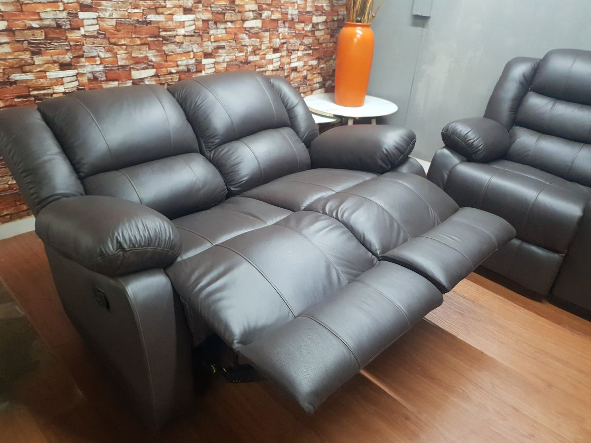 100% Genuine Leather 2 Seater Recliner - Mopane