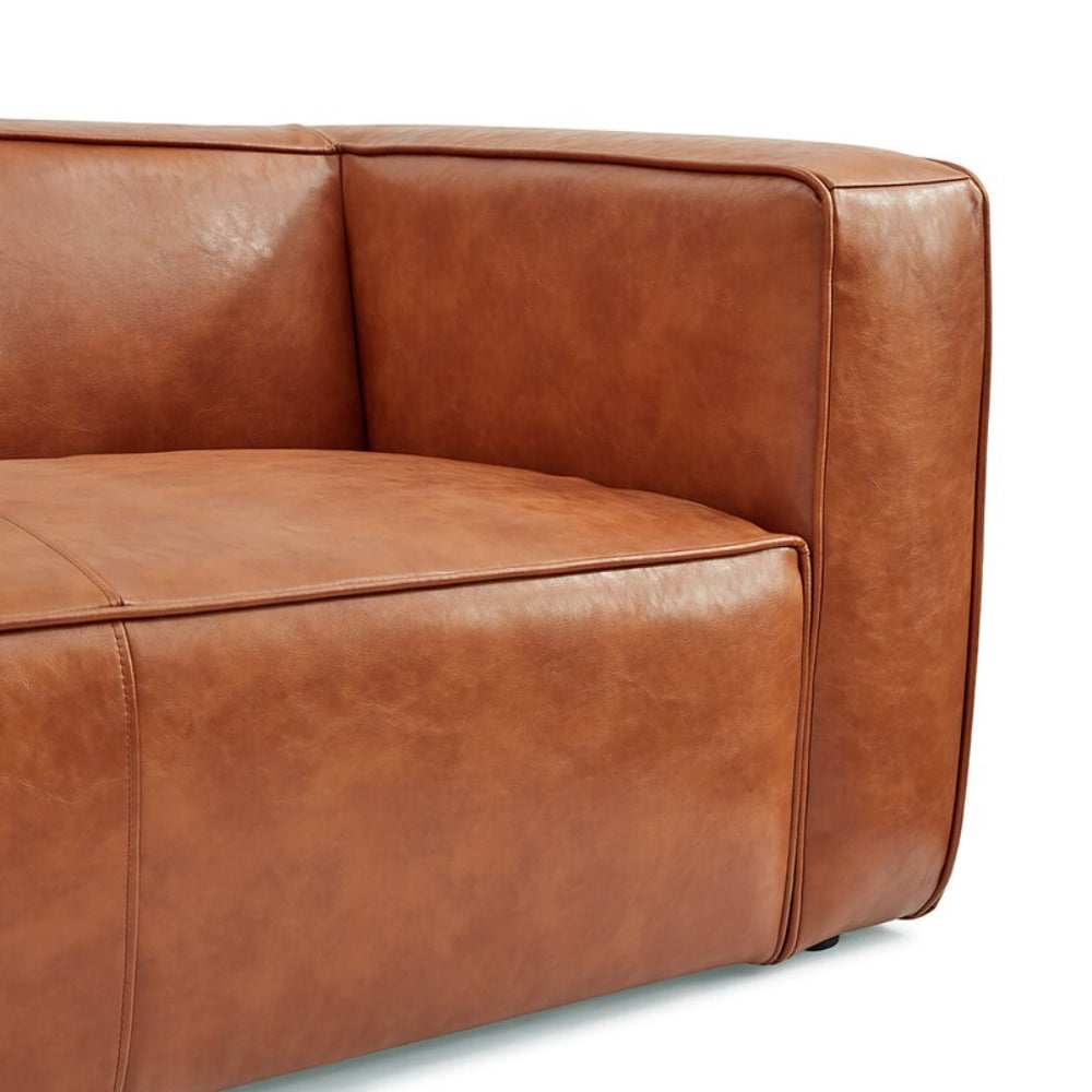 Jenna Leather Square Arm Sofa