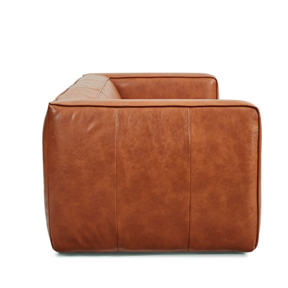 Jenna Leather Square Arm Sofa