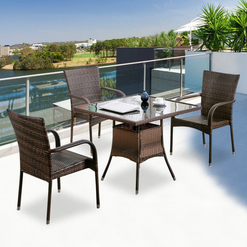 Outdoor Rattan Patio Furniture Set - 5 Piece