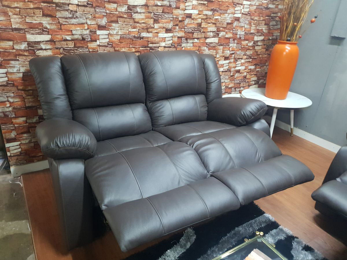 100% Genuine Leather 2 Seater Recliner - Mopane