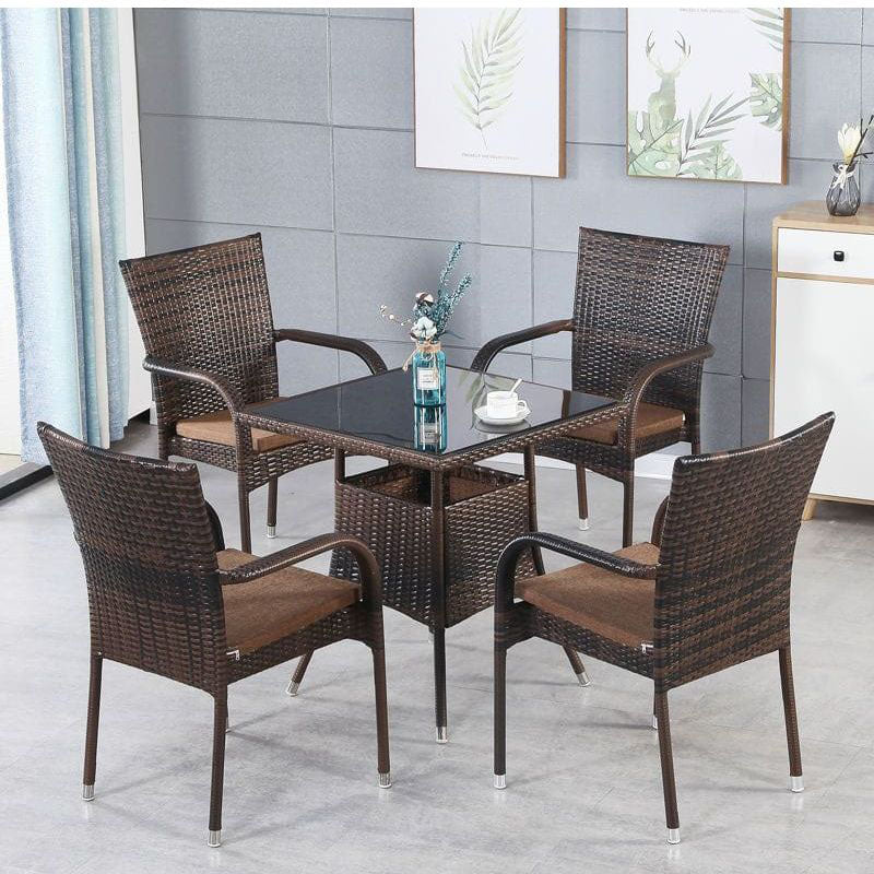 Outdoor Rattan Patio Furniture Set - 5 Piece