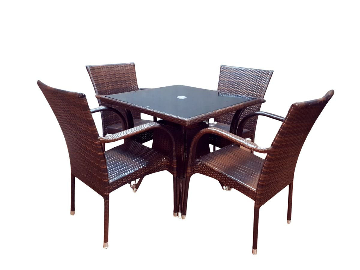 Outdoor Rattan Patio Furniture Set - 5 Piece