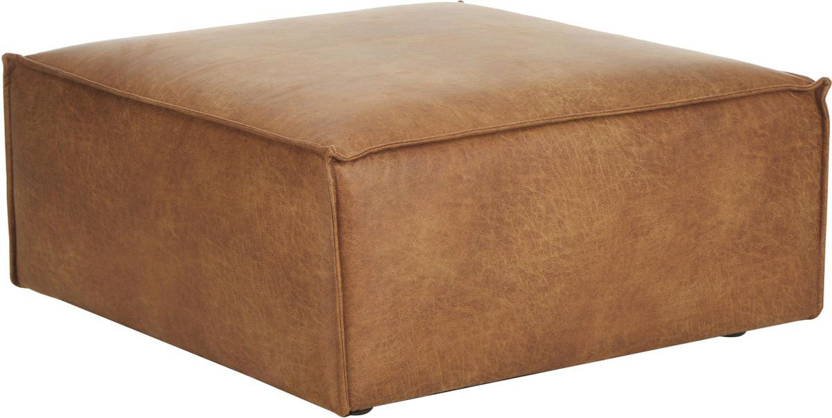 Contemporary Euro Leather Watson Ottoman